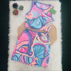 Lilly Pulitzer Kennedy Set Tile Wave XS NEW